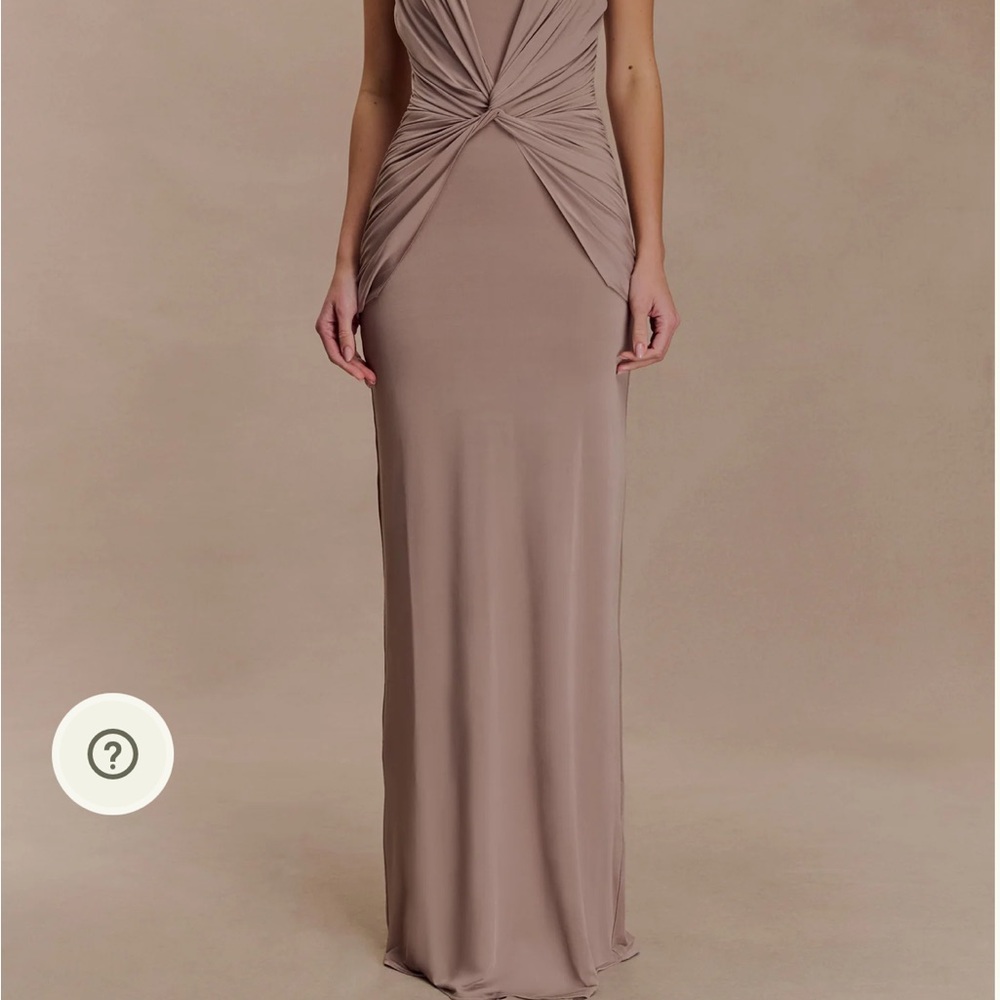 Meshki Taupe Maxi Dress with Twist Front